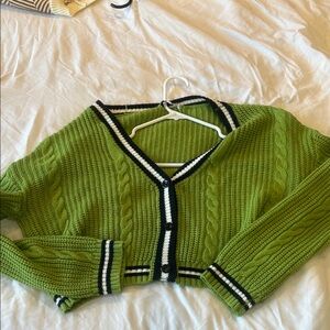Fashion Nova Green Cable Knit Cardigan
